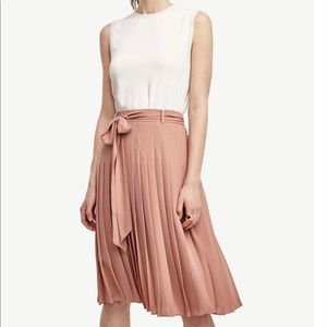 Ann Taylor NWT pleated nude skirt